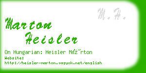 marton heisler business card